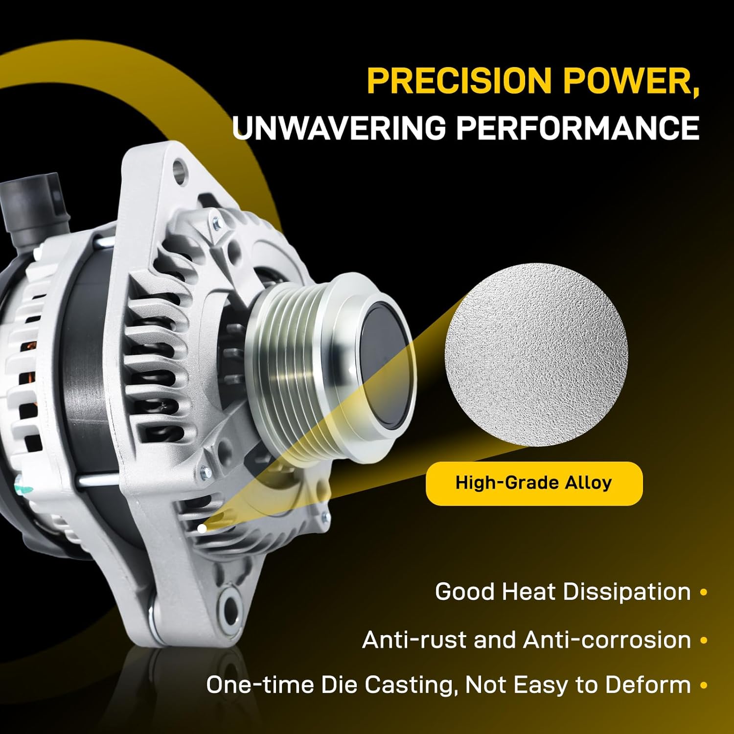 New Alternator Fits for Honda Pilot V6 3.5 2012 2013 2014 2015, for Honda Odyssey 2011 2012 2013, for Honda Ridgeline 2012 2013 2014 V6 3.5L, 6-Groove Pulley 104210-1240 31100-RV0-A01, 11573