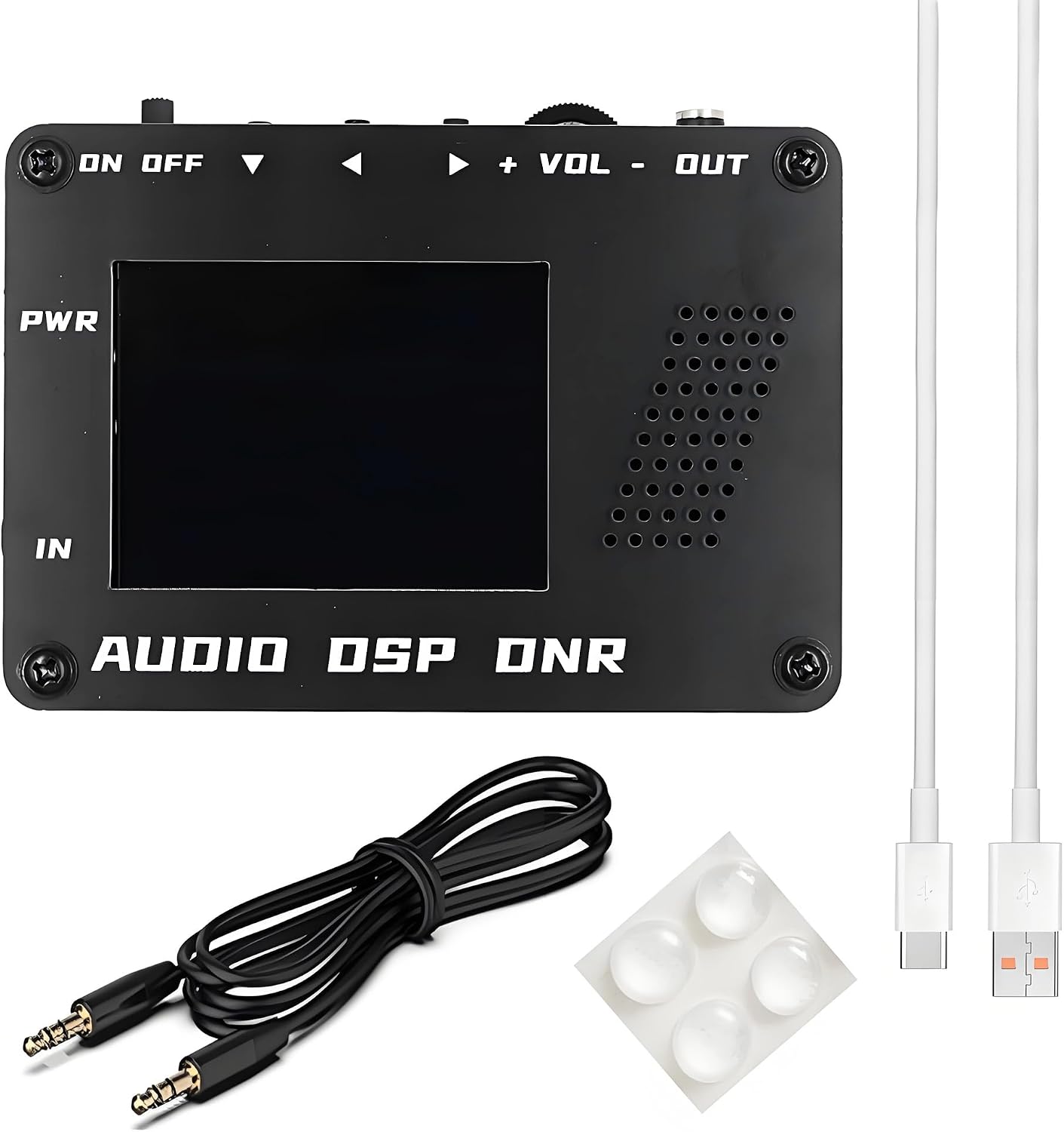 DSP Audio Noise Reducer for Radio, Portable DNR Digital Filter DSP Audio Processor with Audio Spectrum Display & Speaker for SSB Shortwave CB HAM Radio Receiver, Fits YAESU ICOM