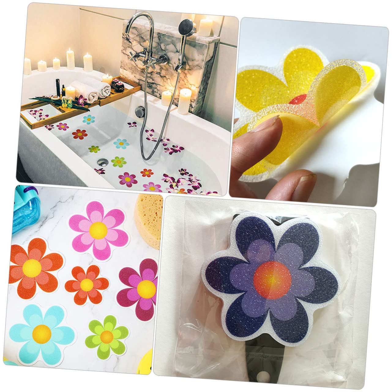 Ciieeo 2 Juegos Adhesivos Antideslizantes para Flores. sembradora de Bicicletas calcomanías para Puertas de Ducha bañera niño Pegatinas Pared baño Girasol Pegatinas Antideslizantes Grava