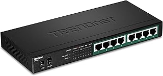 TRENDnet 8-Port Gigabit PoE+ Switch, 120W PoE Power Budget, 16Gbps Switching Capacity, IEEE 802.1p QoS, DSCP Pass-Through Support, Fanless, Wall Mountable, Lifetime Protection, Black, TPE-TG84