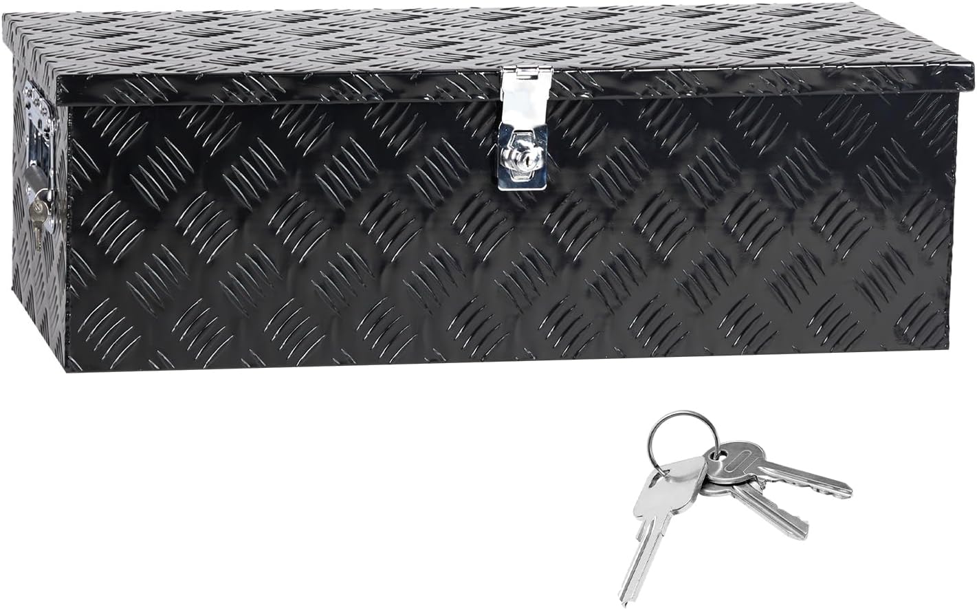 30 inch Aluminum Truck Tool Box Pickup Toolboxes RV ATV Trailer Toolbox Storage Lockable Organizer with Side Handle and Lock Keys Silver, 30" L x 14" W x 10" H