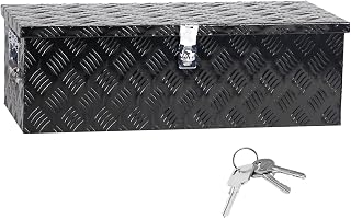 30" Black Aluminum Camper Tool Box W/Lock Pickup Truck Bed ATV Trailer Storage