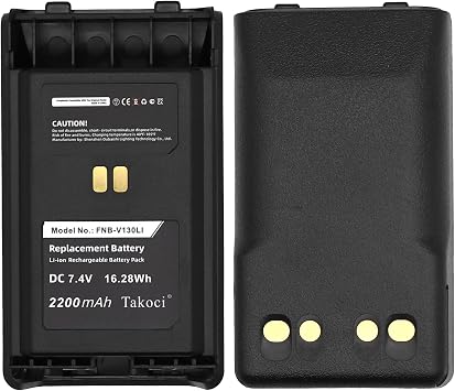 FNB-V130LI Replacement Battery Compatible with YAESU Vertex Standard VX-351, VX-354, VX-359,fits Part No FNB-V130LI-UNI, 7.4V 2600mAh / 19.24Wh
