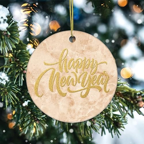 Vista 34 de Adornos para árbol de Navidad, adorno de Navidad, adorno de recuerdo, decoración del hogar, colgantes, colgantes, redondos, de cerámica, adornos