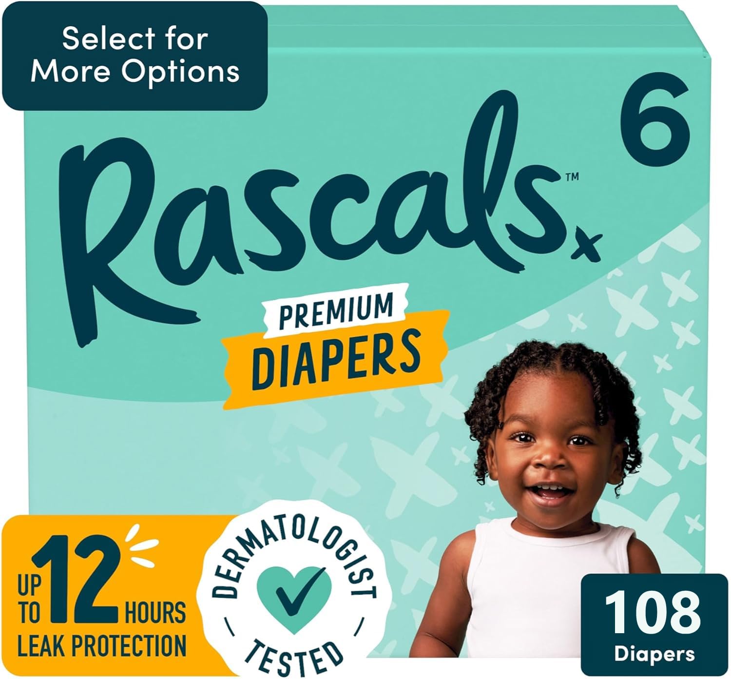 Amazon.com: Rascal + Friends Premium Diapers, White Size, 6 (108