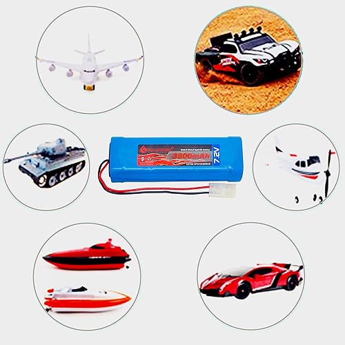 Miniatura 6 de GEILIENERGY Paquete de baterías RC de 7.2V (1 paquete) 3800mAh de alta capacidad de 6 celdas NiMH Flat Battery Pack wStandard Tamiya Connector+7.2V