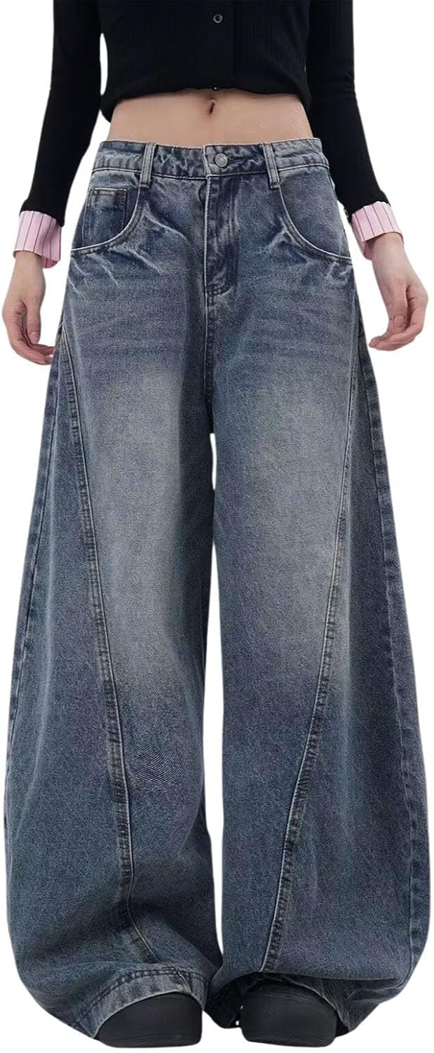 BeRamg Baggy Jeans for Woman Men High Waisted Barrel Leg Jeans Trendy Boyfriend Denim Pants Vintage Streetwear Clothes - Image 2