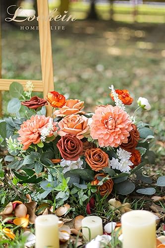 Miniatura 3 de Lookein Juego de 5 flores artificiales para decoración de boda, ramo de mesa, centros de mesa, arco de pasillo, decoración de flores, despedida de