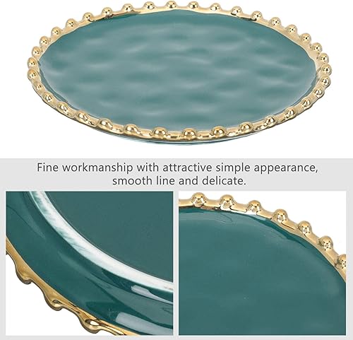 Miniatura 6 de Luxshiny Plato de cerámica de estilo nórdico elegante con bordes para servir frutas para el desayuno, el almuerzo y la cena, vajilla versátil para