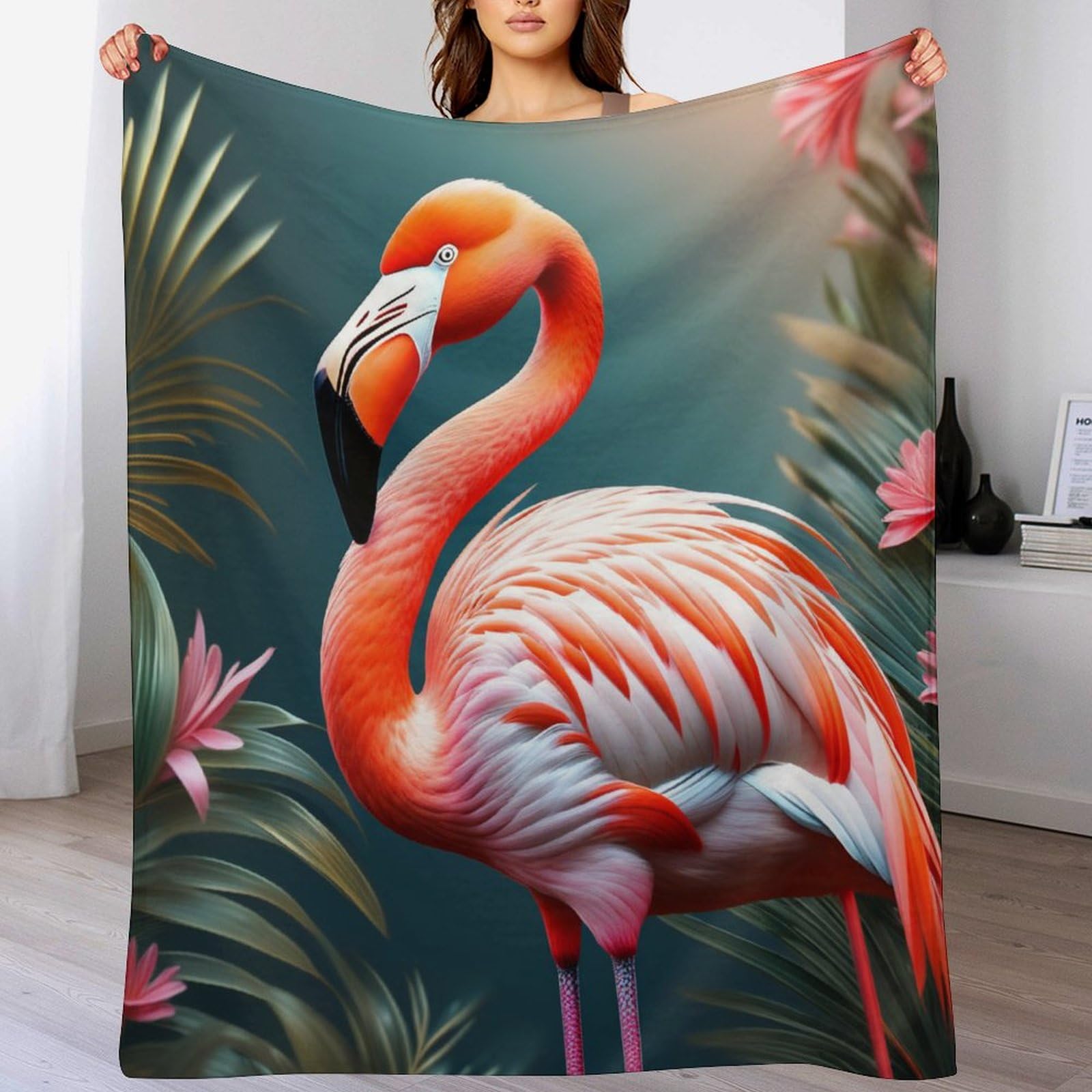 Plaid flamant rose pour canapé et moments de détente au salon