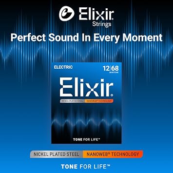 Elixir 012-068 Baritone NanoWeb Electric Guitar String (12302)
