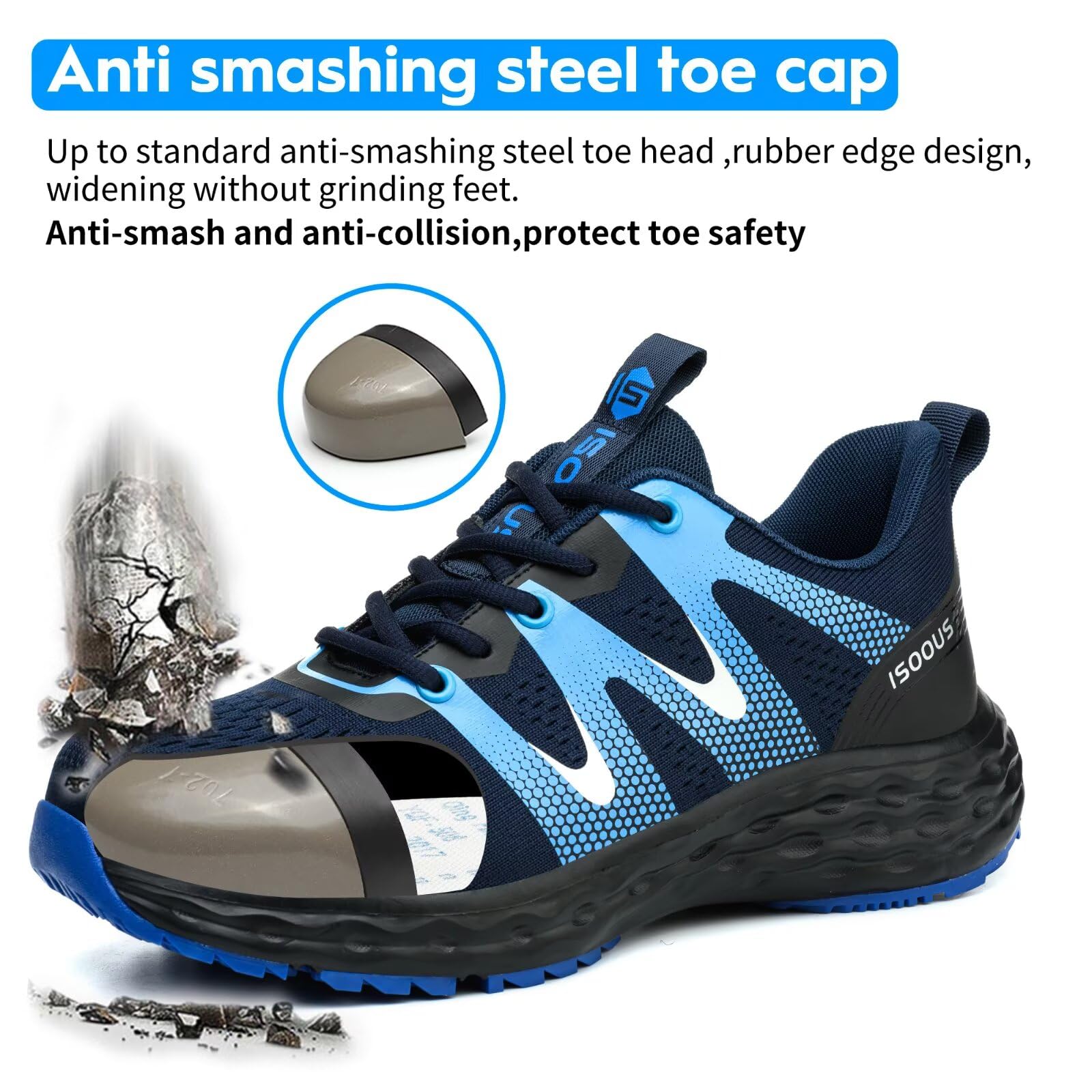 Scarpe Antinfortunistiche Uomo Donna Leggere Scarpe da Lavoro Comode Scarpe Sicurezza con Punta in Acciaio Traspiranti