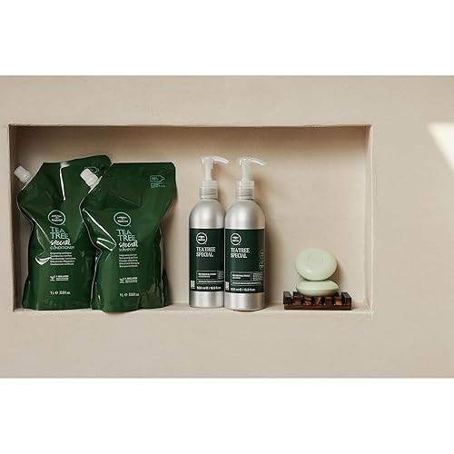Miniatura 6 de Tea Tree Champú especial, limpieza profunda, refresca el cuero cabelludo, para todo tipo de cabello, especialmente cabello graso, 33.8 onzas líquidas