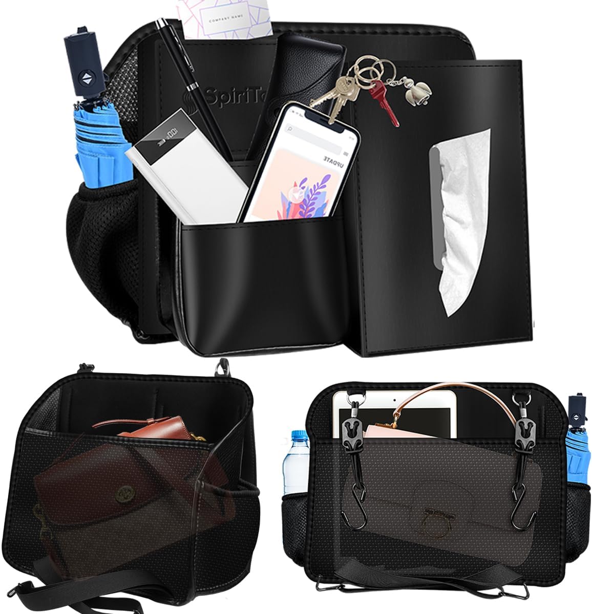 SpiriTouch Car Handbag Holder Between Seats,DualSide Car