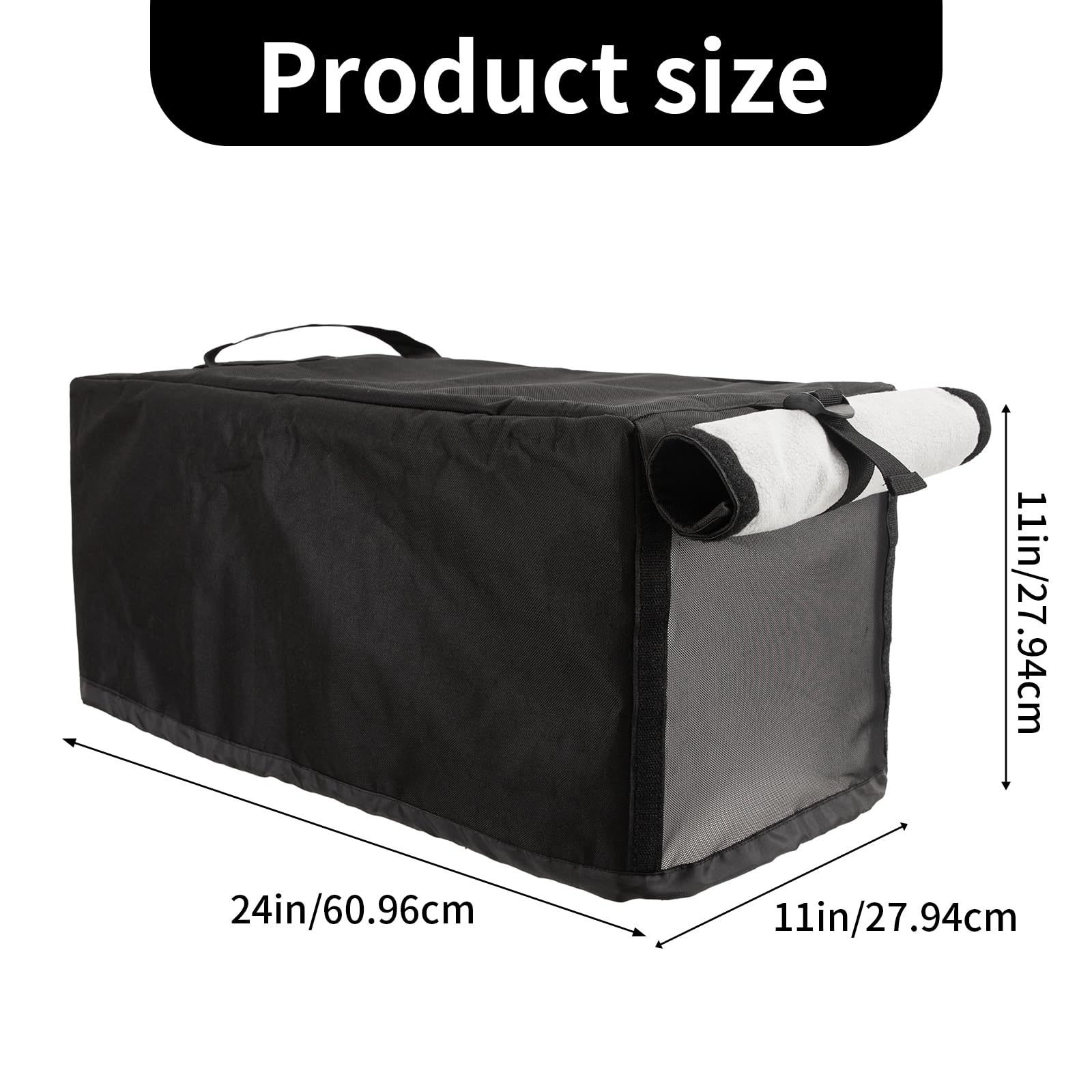 Pool Heater Cover, 600D Heavy Duty Oxford Pool Pump Enclosure Cover for Waterproof Outdoor with 3-Layer Insulation, Adjustable Drawstring & Ventilation – Universal 24 x 11 x 11 Inches Heater (Black)