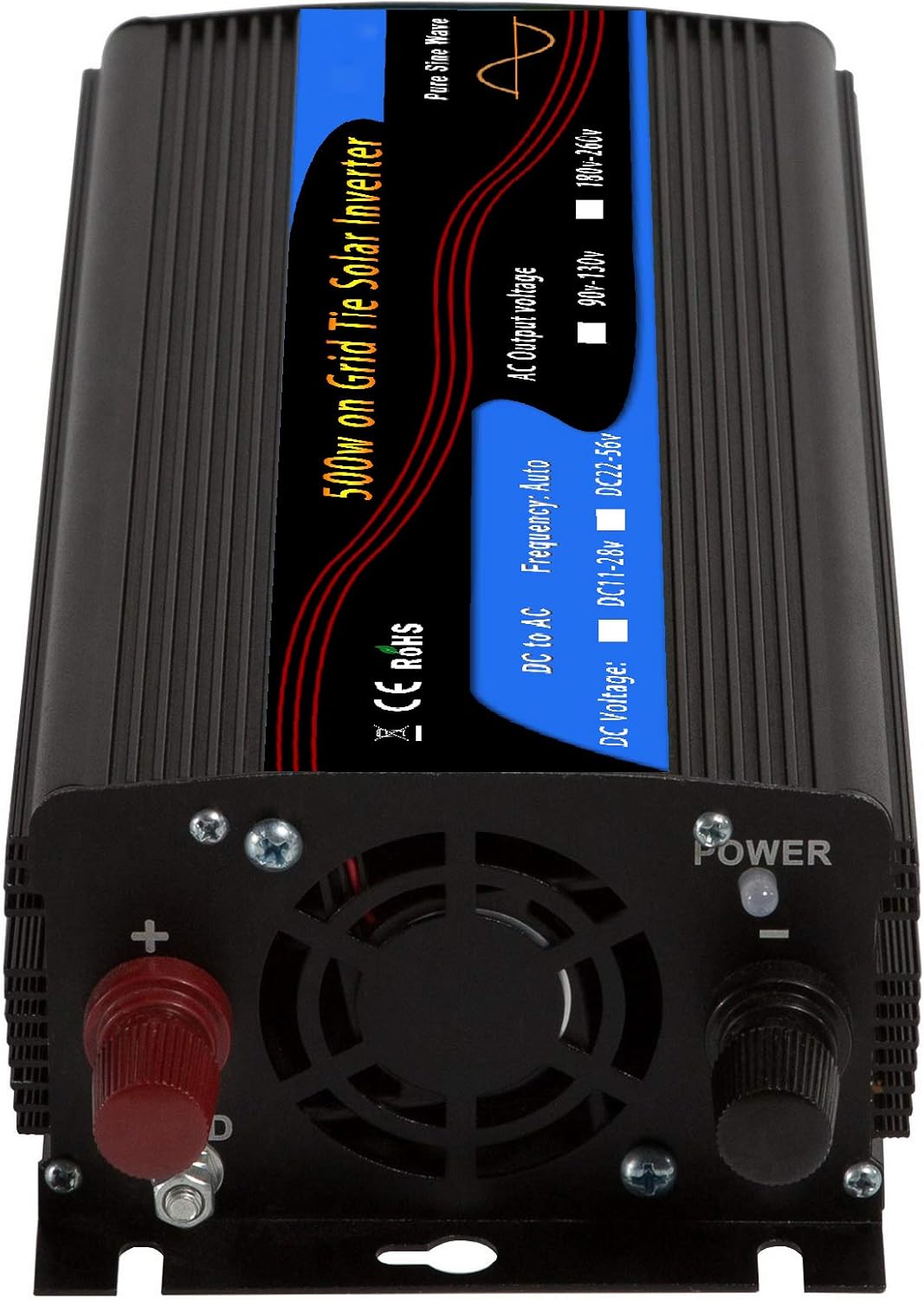 🔥 Flаѕh Sаlе Y&J 500w On Grid Tie Solar Inverter Pure Sine Wave DC11-28v to AC90-130v for 12v Solar System USA Plug