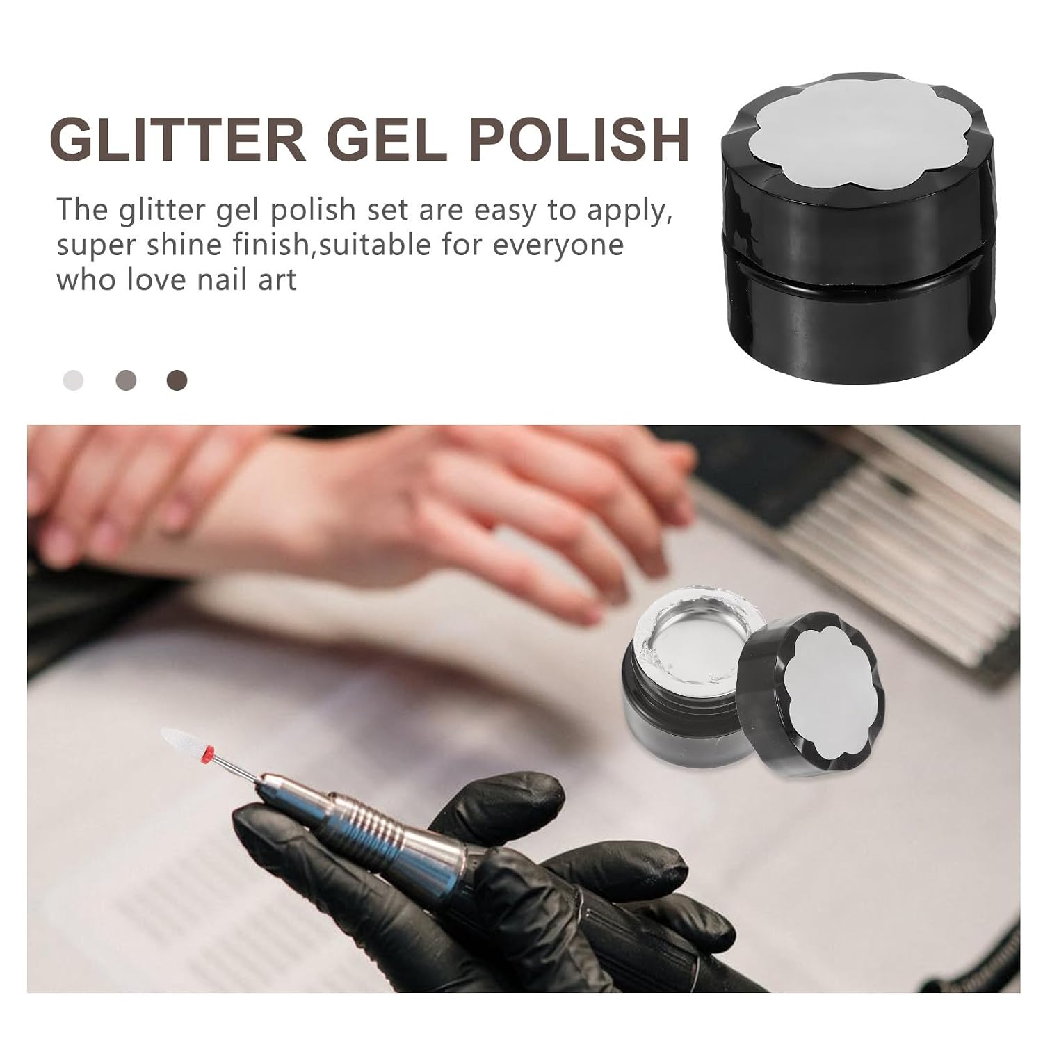 UKCOCO Silver Metal Gel Nail Polish Set with High Transparency Resin Formula for DIY Nail Art at Home, Safe and Fashionable Manicure Accessory for Women