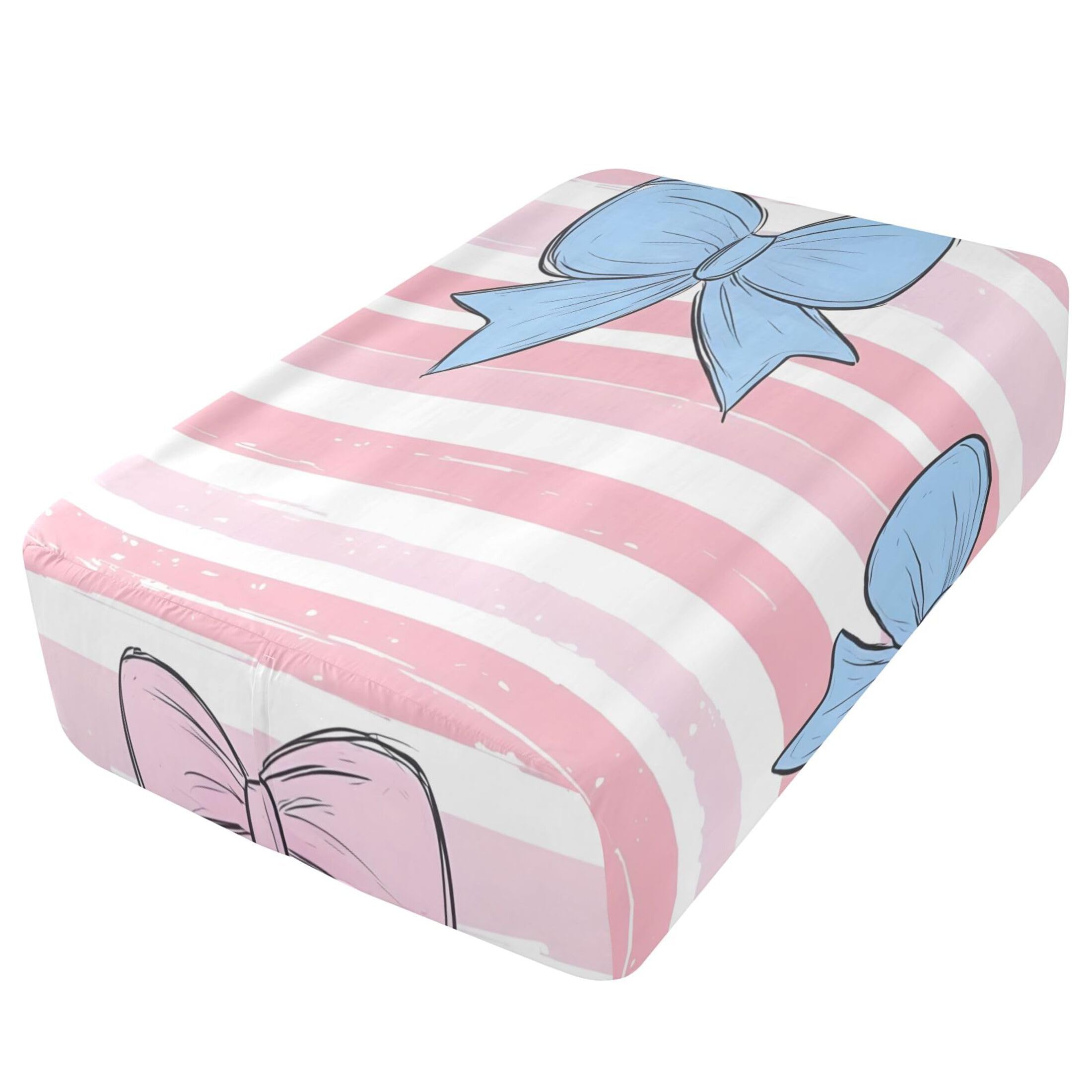 Cute Bows - Sábana bajera ajustable individual para colchón de aire, bolsillo extra profundo de 24 pulgadas, funda suave y transpirable con apertura de válvula de cremallera para cama de aire