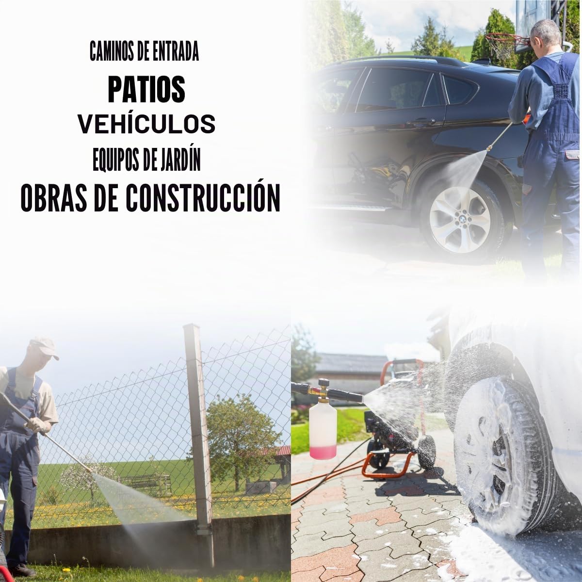 ✦ Hidrolimpiadora de Motor de Gasolina 3000 PSI ✦ 196cc con Potencia de Alta presión Jet Hidrolimpiadora Profesional W3000HG portátil Limpiadora para Autos y Patios