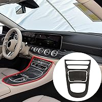 Vista 8 de YIWANG Adhesivo de plástico ABS para consola central de engranajes para Mercedes Benz Clase E W213 2021 Accesorios interiores de automóvil (negro)