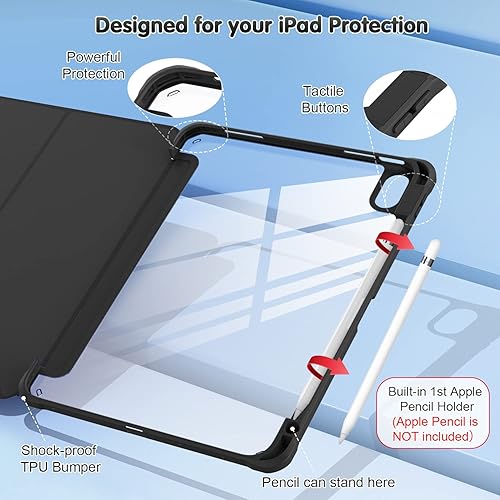 Miniatura 2 de OKP Funda para iPad de 10.9 pulgadas con soporte triple, función de encendido y apagado automático, funda protectora para iPad de 10.9 pulgadas con