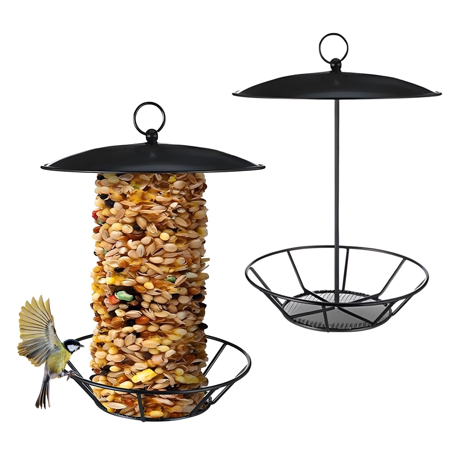 2 mangiatoie per uccelli resistenti alle intemperie con vista trasparente da appendere, design trasparente, mangiatoie per animali per decorazione da giardino e cortile mangiatoia per birdwatching