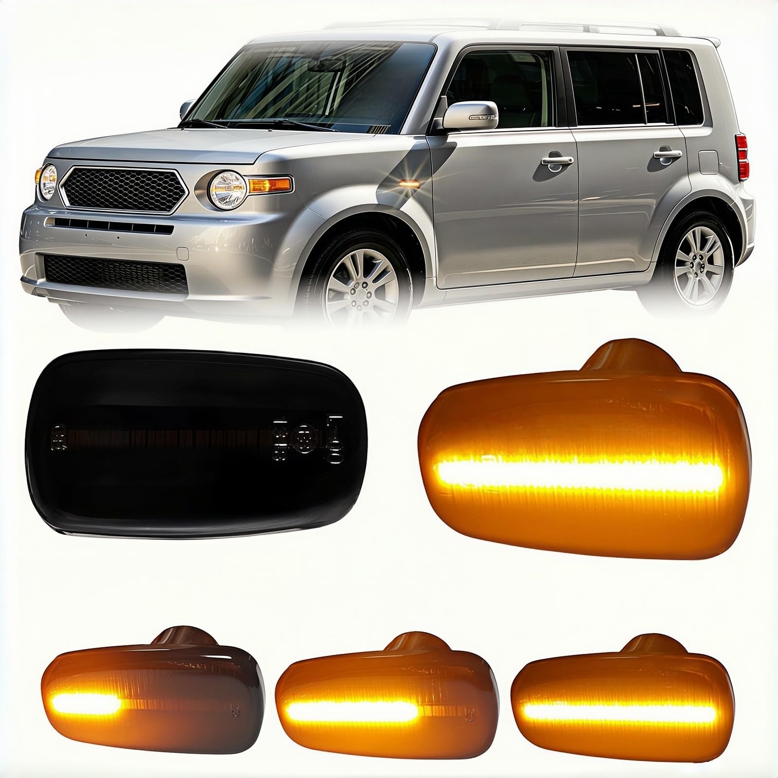 Sequential Indicator LED Side Marker Light Compatible with 2003 2004 2005 2006 Scion XA XB Accessories, Scion LED Amber Side Marker Lights Lamps,Front Bumper Turn Signal,2PCS