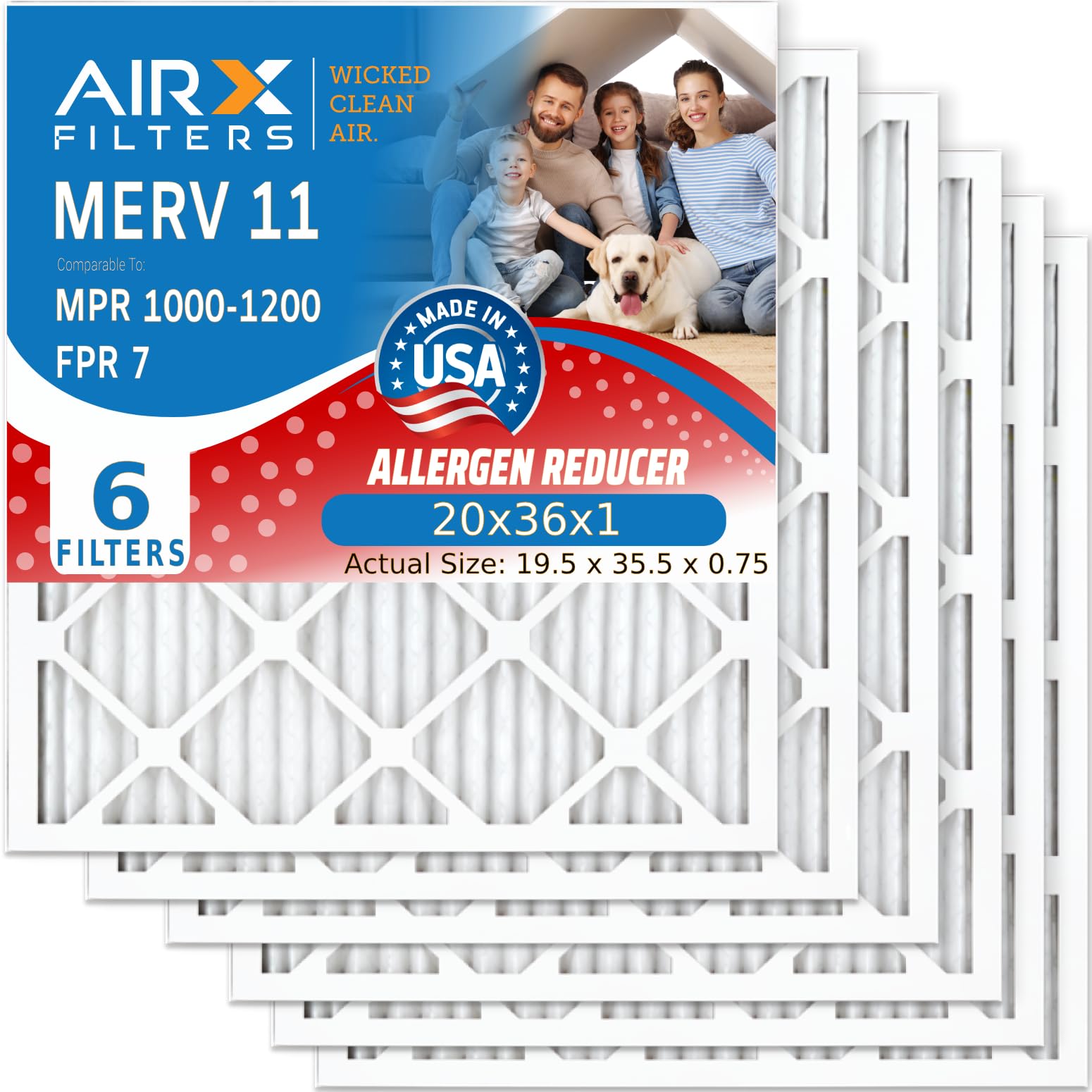 AIRx Filters 20x36x1 MERV 11