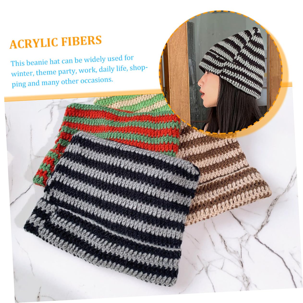 3 Piezas Gorro De Punto Sombrero De Damas Sombrero Informal Gorro Cálido Térmico Transpirable s De Mujer Gorras Accesorios De Mujer Gato Black Acrílico