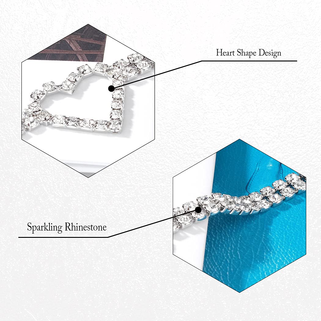 Jakawin Rhinestone Choker Necklace Silver Heart Necklaces Fashion Crystal Chokers Vintage Neck Chain for Women and Girls NK241 : Clothing, Shoes & Jewelry