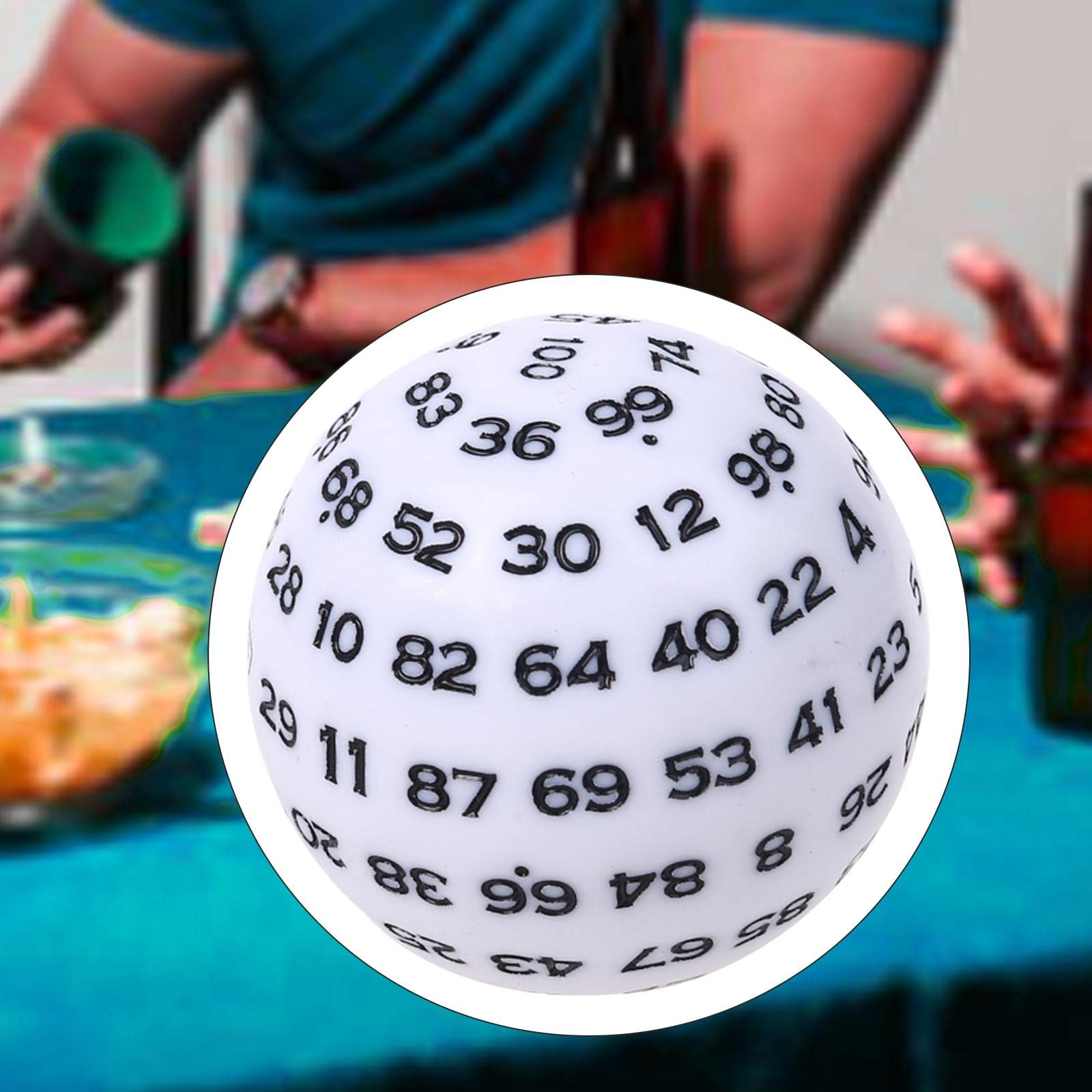 Set di 10 dadi poliedrici in acrilico, per giochi e intrattenimento, colore bianco, 48 mm
