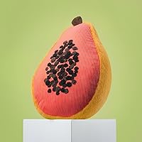 Phantoscope Papaya Shaped Throw Pillow - Cute Pink Fruit Cushion for Couch, Bed, Chair, Soft Corduroy 10x15 Inches