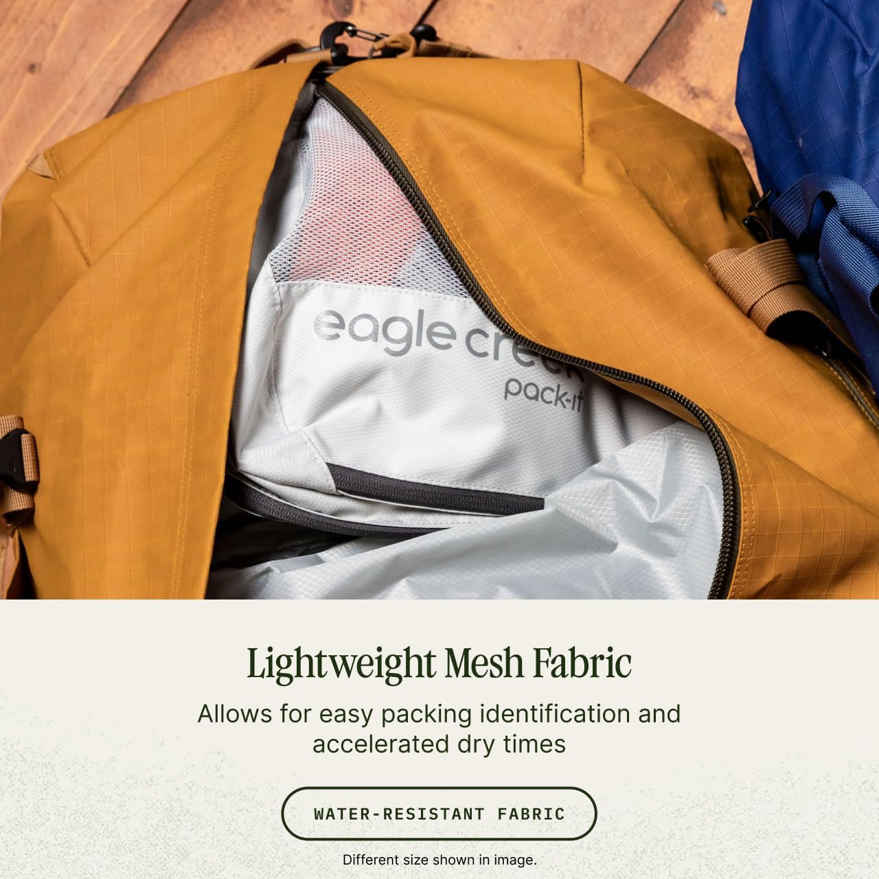 Eagle Creek Pack-It Reveal Cube - Lightweight Packing Cubes for Optimizing Luggage Space - Easy to Carry - Mesh Fabric - Water-Resistant - Easy Grab Zipper - Large - Storm Grey
