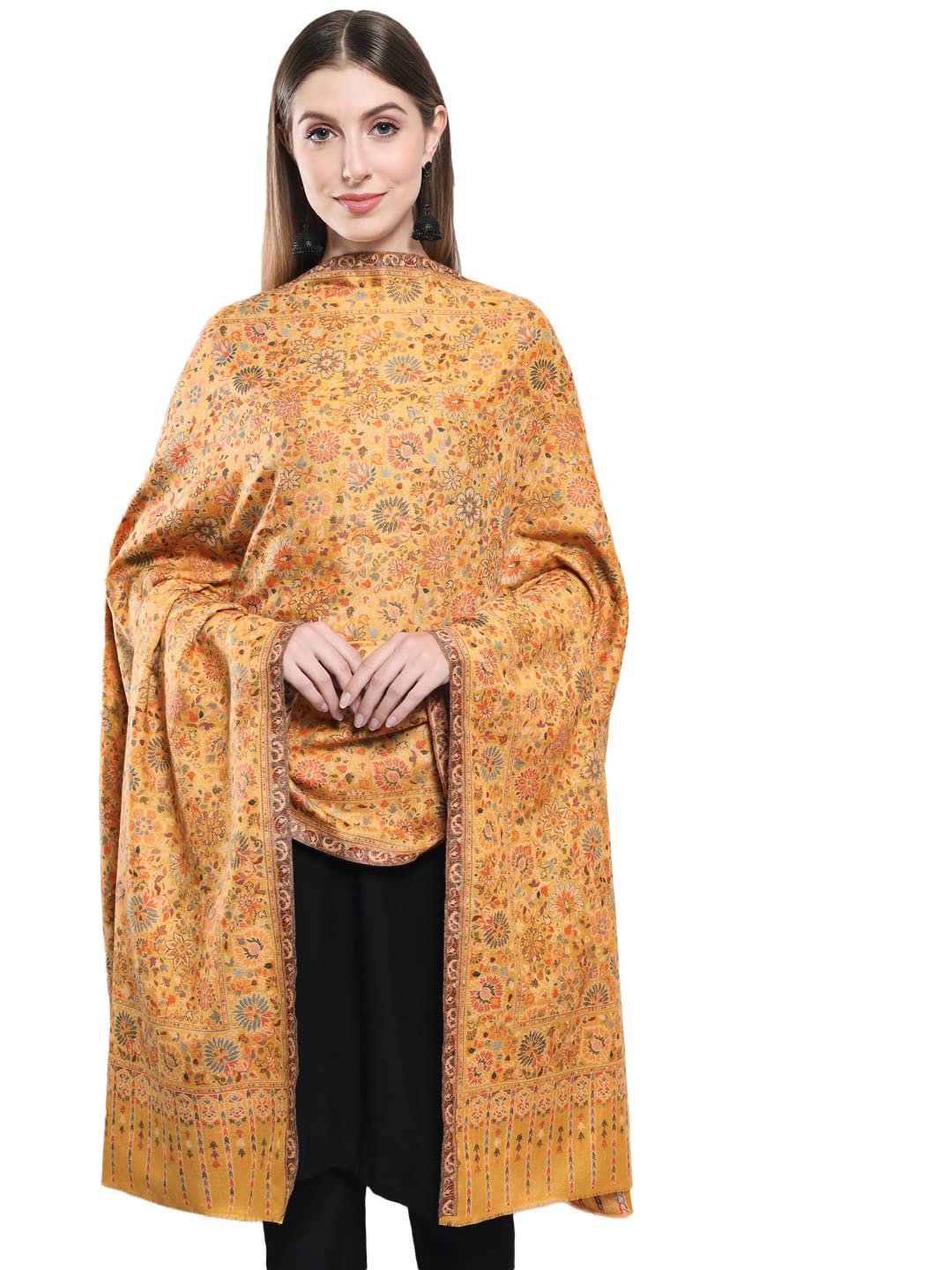 zamour Women's Kani Exquisite Paisley Pattern, Soft Wool Material, Winter Shawl Woolen Wrap-picture-13