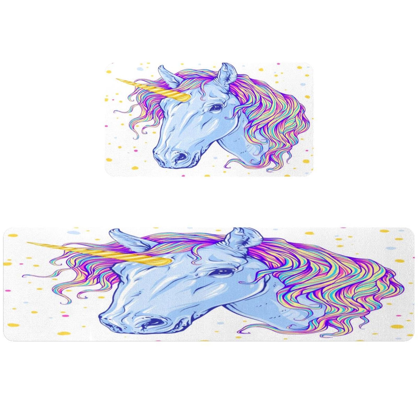 Alfombrillas de cocina de unicornio antideslizantes y lavables para suelo absorbentes VAPOKF 1