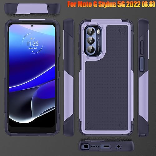 Miniatura 8 de Funda resistente para Motorola Moto G Stylus 5G 2022 de 6.8 pulgadas, 4 esquinas con bolsas de aire protección contra caídas de 12 pies, agarre