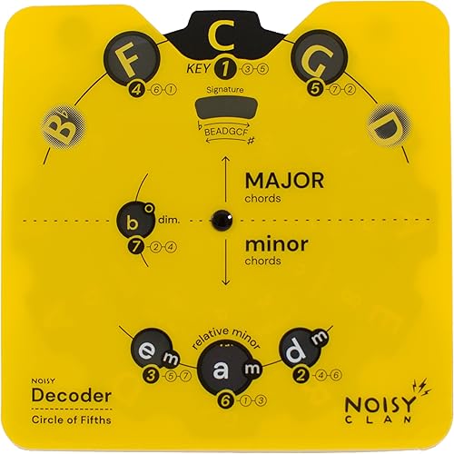 Herramienta de rueda Circle of Fifths con soporte integrado, herramienta de aprendizaje de música para el regreso a clases, acordes de teoría