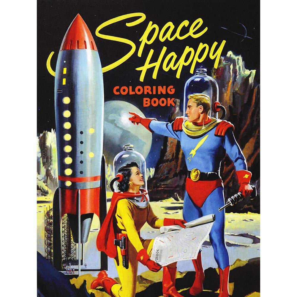 Wee Blue Coo Coloring Book Cover Space Happy Sci Fi Art Print Poster Wall Decor 12X16 Inch