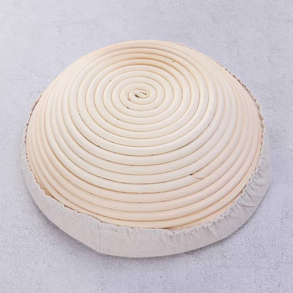 1 Cestas Redondas a Prueba De Pan Para Pan De Masa Madre, Juego De Cestas a Prueba De Masa Madre Con Forro De Tela Para Hacer Pan Para La Cocina (25 X 25 X 8,5 Cm)
