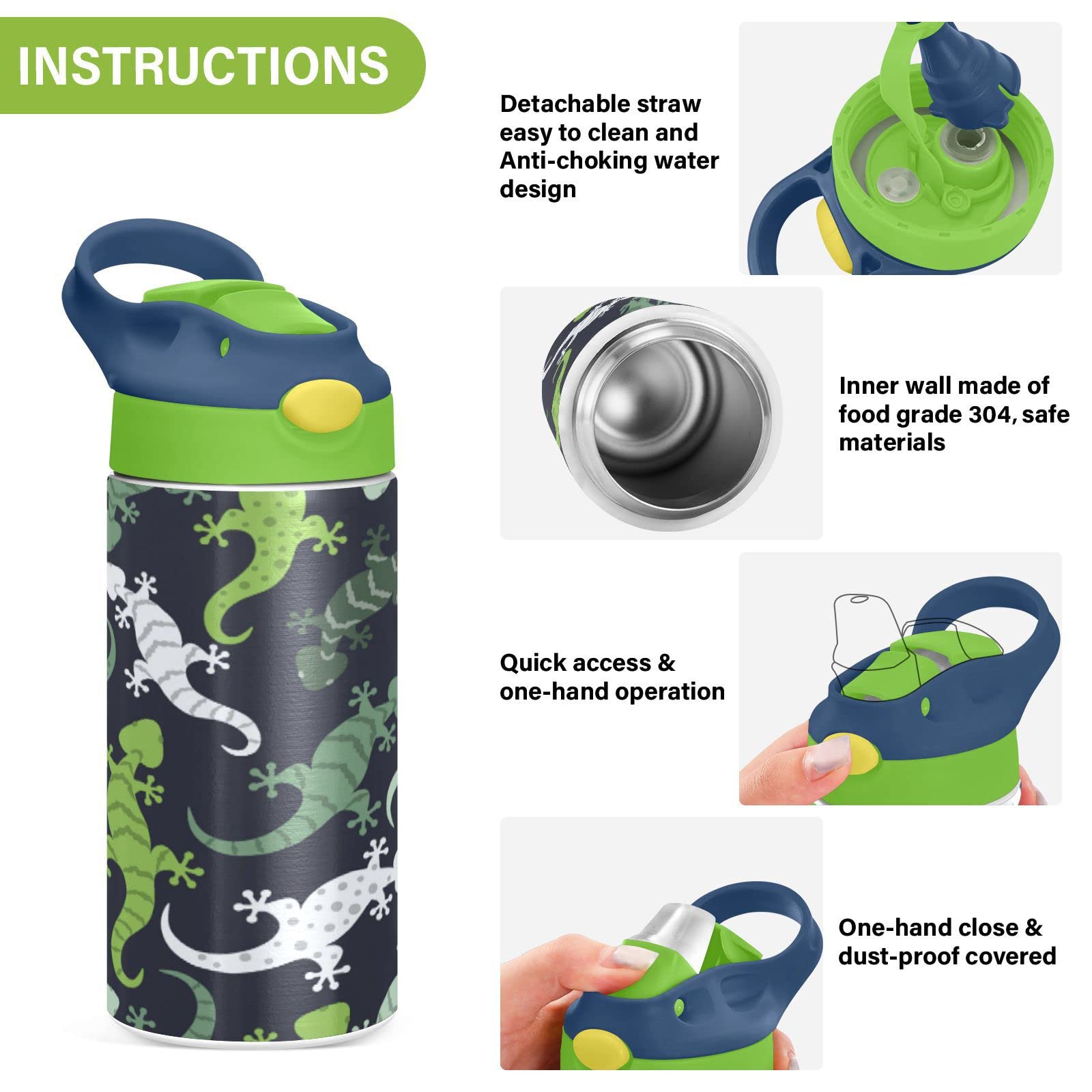Cat Butterfly Starry Sky Insulated Water Bottle – 20oz Stainless Steel, Leakproof Straw Lid, For Kids & Sports