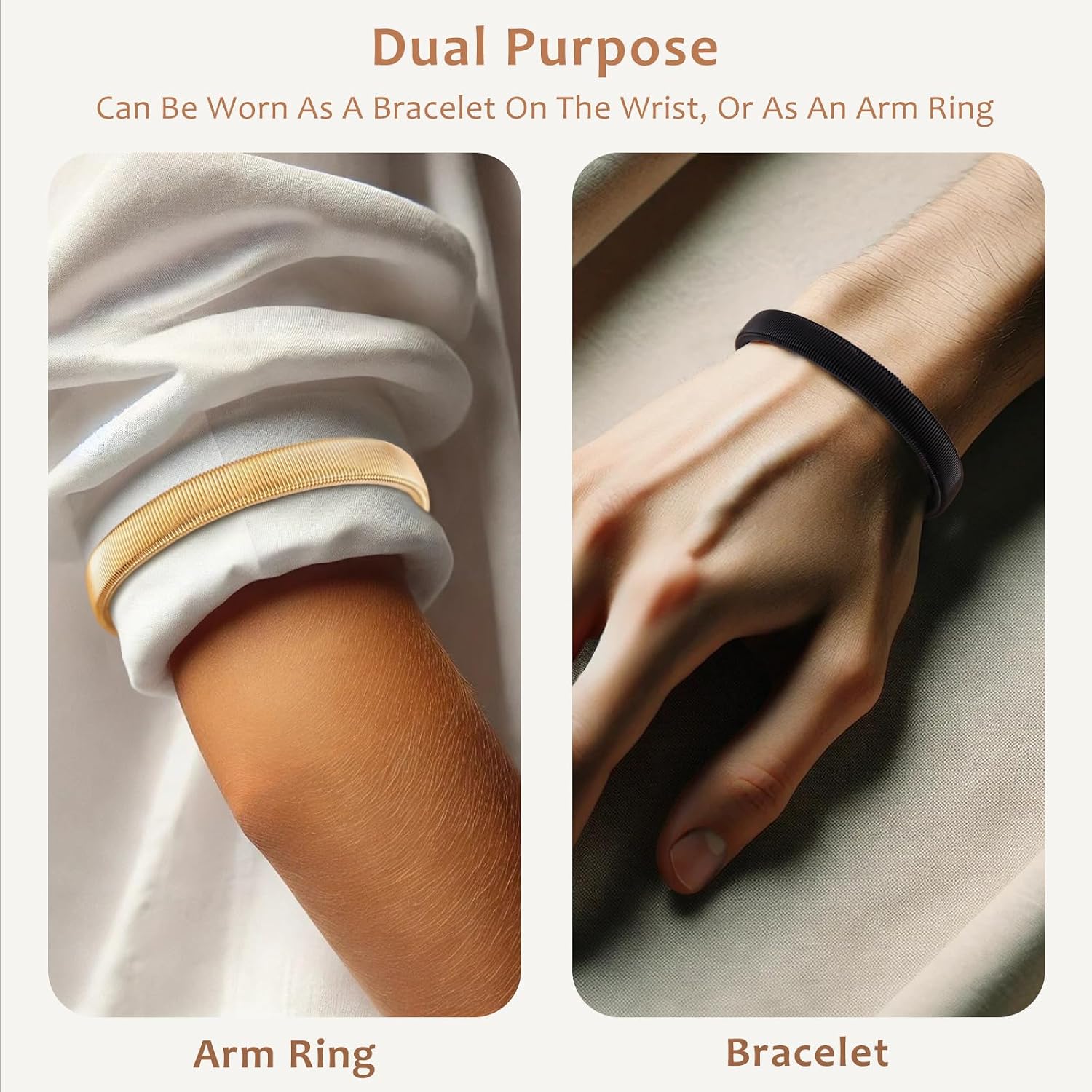 6 Pieces Shirt Sleeve Holders - Stretchy Metal Armbands, Anti-Slip Sleeve Garters for Men & Women, Adjustable Sleeve Fixing Bands