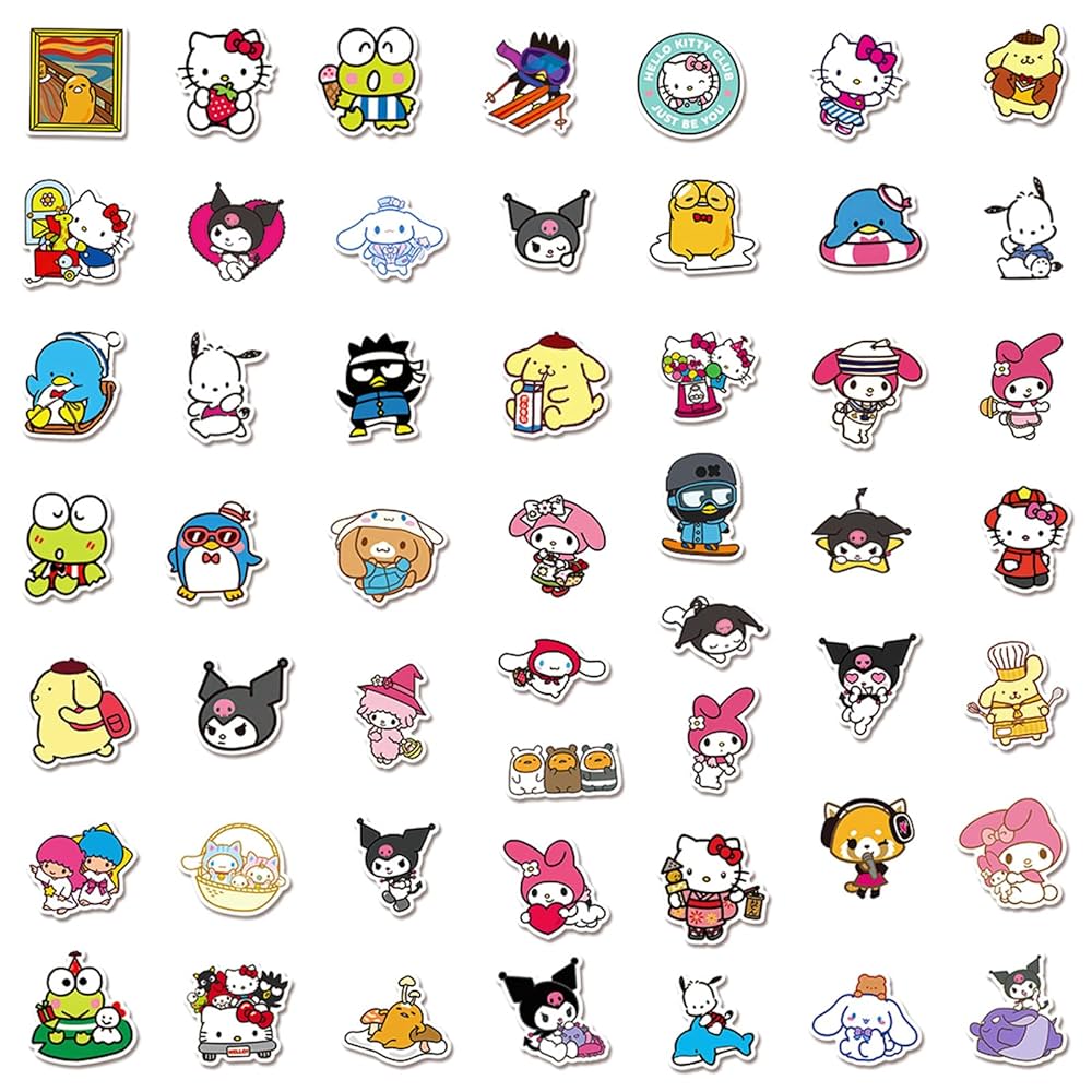 maimero　0808 Amazon.com: 50 Pcs My Melody and Kuromi Stickers, Hello Kitty