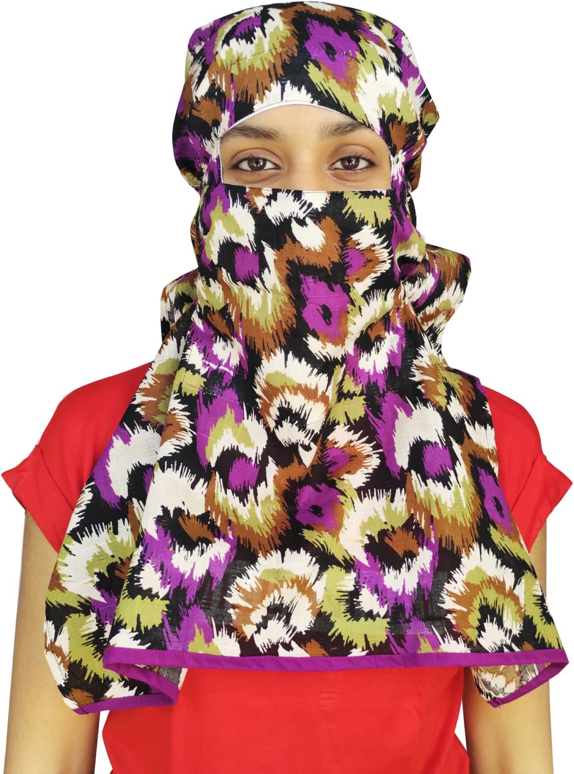 SwitchonExport quality Cotton Innovative scarf for women hijab -12 yrs and above- Multi -free size- Proudly made in India