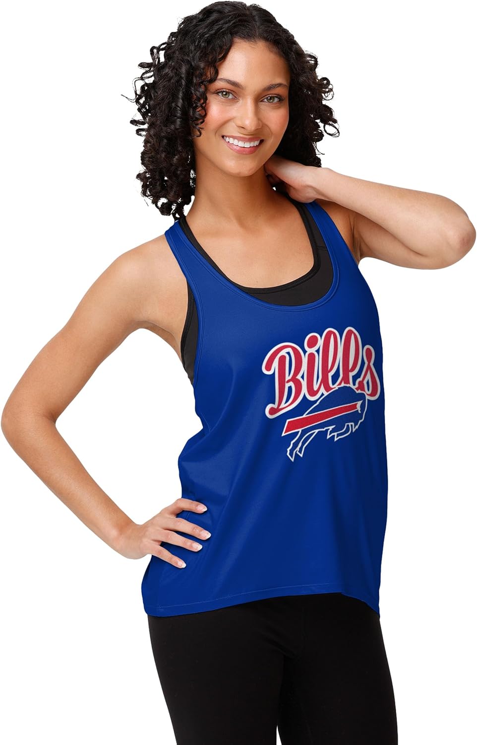 FOCO NFL Womens NFL Ladies Fashion Wordmark Team Stripe Sleeveless Tank Top Shirt