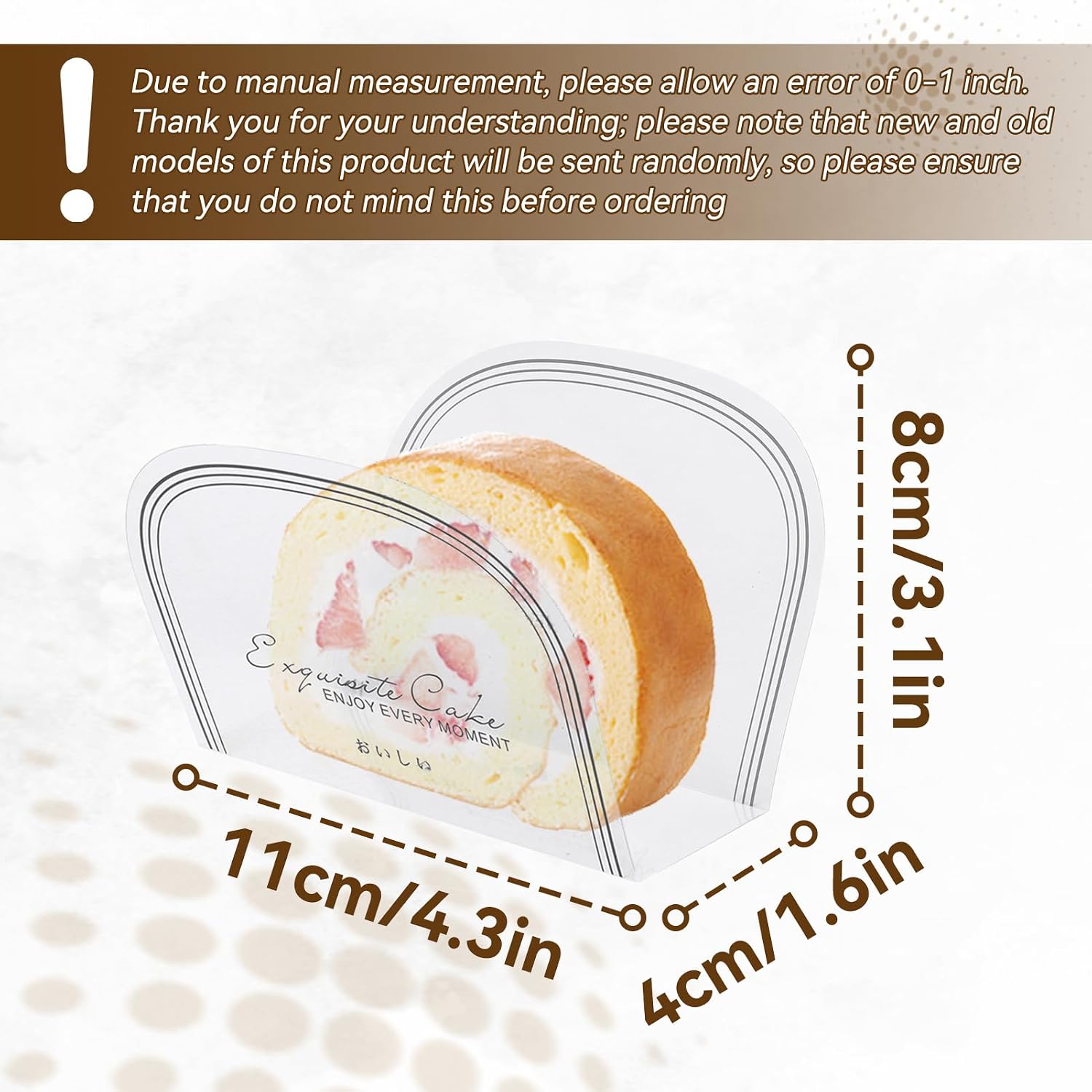 Cake Collar, 100Pcs Semicircle Transparent Cake Rolls, Cakes Wrap Surrounding Decorating Cakes Baking Supplies, for Baking Decorate Chocolate Mousse Cakes Decorating