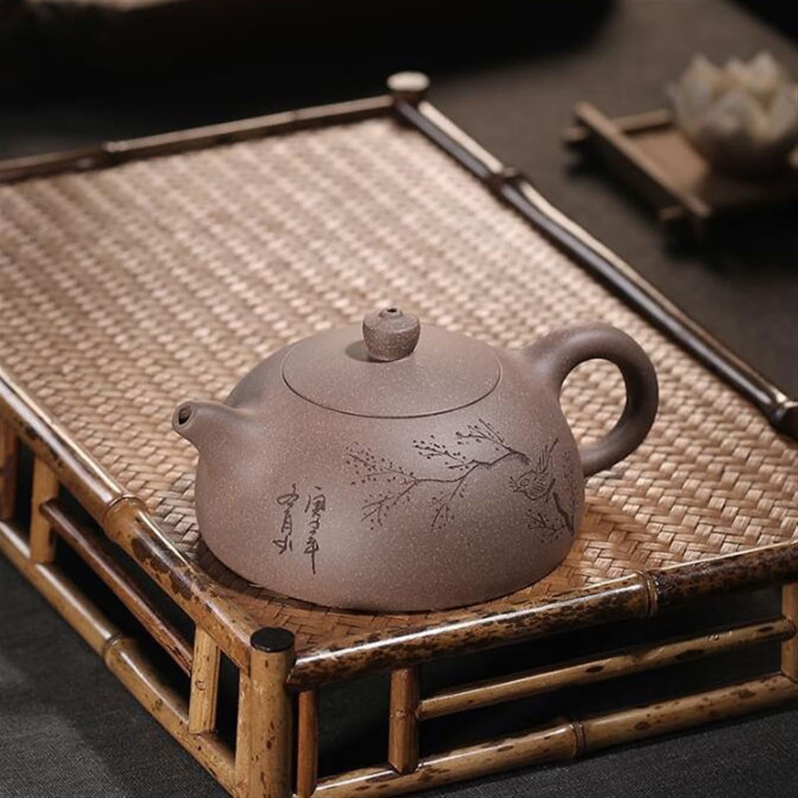 Teekanne 22 0ml Lila Sandkalte Teekanne Dahongpao Tee -Set Reisen x kleiner tragbarer handgefertigter Topflochfilter Teekocher