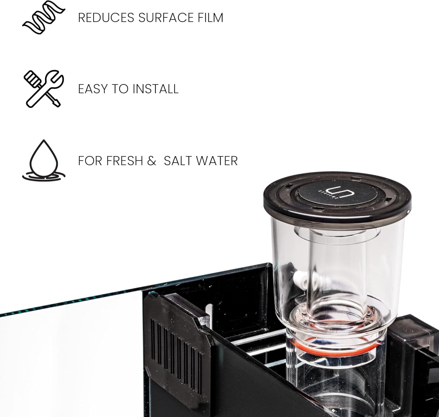Ultum Nature Systems Mini Protein Skimmer - Rimless Aquarium Protein Skimmer - Drop-in Design Saltwater Aquarium Skimmer - Protein Skimmers for All-In-One Saltwater Aquarium Tanks