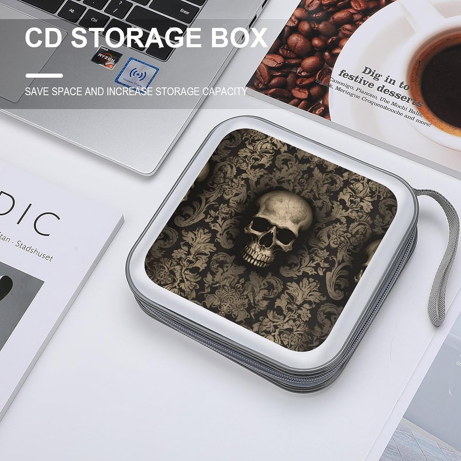 Gothic Wallpaper Skull CD Case CD Storage Box DVD Sleeves