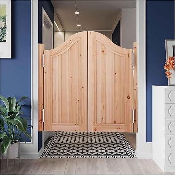 Interior Unfinished Western Style Saloon Swing Doors, Kitchen Shop Entrance Cafe Swinging Doors, Living Room Partition Cowboy Salon DoorW120xH90cm/47.2" x35.4
