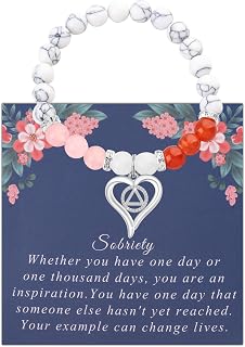 PLITI Sobriety Bracelet Addiction Recovery Gift AA Alcoholics Anonymous Gift 12 Step Gift For Women Sponsor Gift